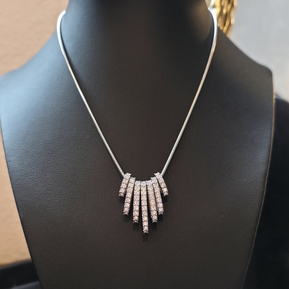 Swarovski Silver Plated Crystal Dance Necklace - Picture 2 of 4